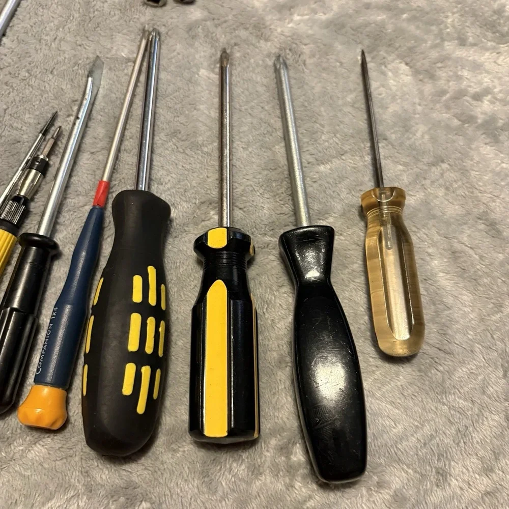 11pc Screwdriver set and 2 sockets - See Pictures - Various Brands and Sizes